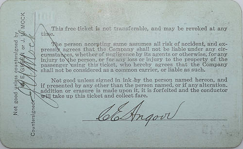 DENVER LARAMIE & NORTHWESTERN RAILROAD COMPANY PASS