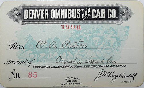 DENVER OMNIBUS & CAB CO PASS
