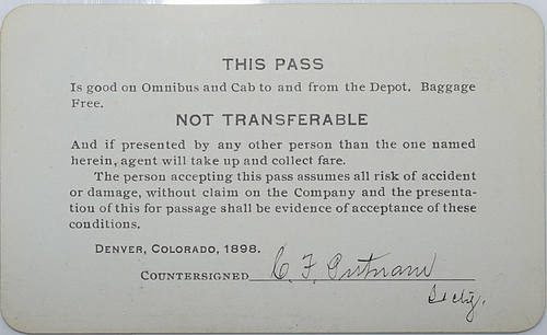 DENVER OMNIBUS & CAB CO PASS