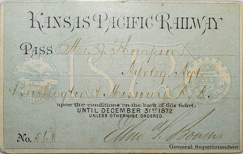 KANSAS PACIFIC RAILWAY PASS