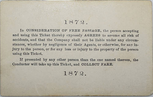 KANSAS PACIFIC RAILWAY PASS