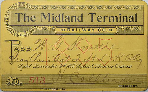 The MIDLAND TERMINAL RAILWAY CO PASS