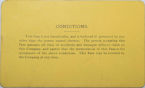 The MIDLAND TERMINAL RAILWAY CO PASS