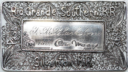 RIO GRANDE SOUTHERN RR/ SILVERTON RR SILVER PASS