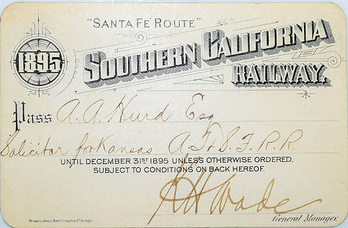 SOUTHERN CALIFORNIA RAILWAY PASS