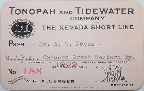 TONOPAH & TIDEWATER COMPANY / THE NEVADA SHORT LINE PASS