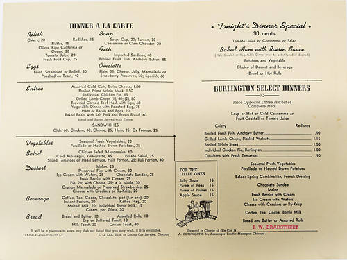 BURLINGTON ROUTE MENU