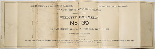 FLORENCE & CRIPPLE CREEK RAILROAD, THE CANON CITY & CRIPPLE CREEK RAILROAD, THE GOLDEN CIRCLE RAILROAD ETT