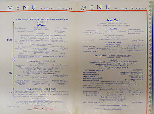 GREAT NORTHERN MENU