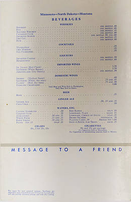 GREAT NORTHERN MENU
