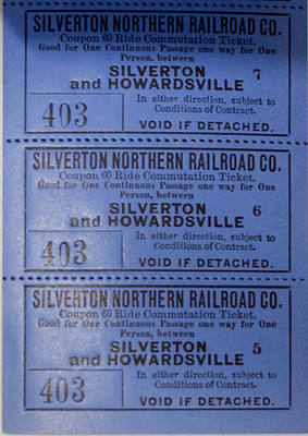 SILVERTON NORTHERN RR PASS BOOK