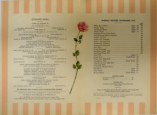 UNION PACIFIC MENU