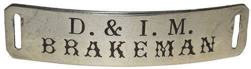 D&IM BRAKEMAN CAP BADGE