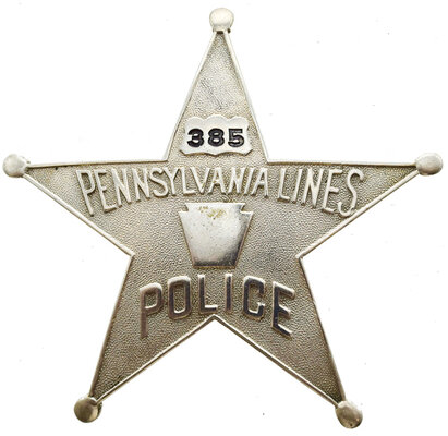 PENNSYLVANIA LINES POLICE 385 BADGE