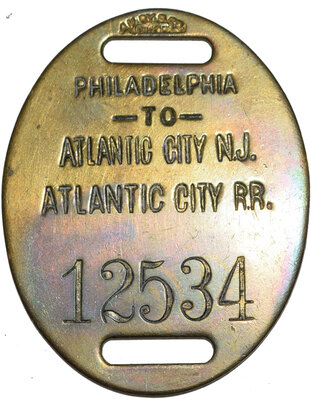 ATLANTIC CITY RR BAGGAGE TAG