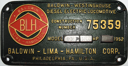 PENNSYLVANIA RR BUILDERS PLATE