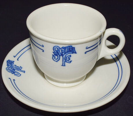 AT&SF BLEEDING BLUE CUP & SAUCER
