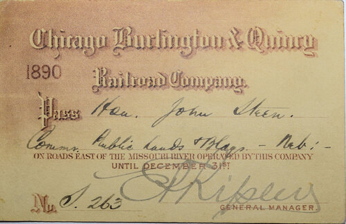 CHICAGO BURLINGTON & QUINCY RAILROAD COMPANY PASS