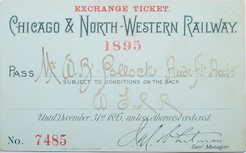 CHICAGO & NORTH-WESTERN RAILWAY PASS