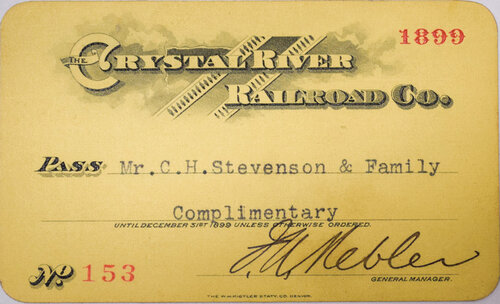 CRYSTAL RIVER RAILROAD CO. PASS