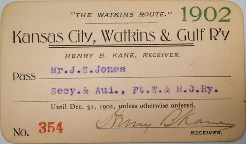 KANSAS CITY WATKINS & GULF RY PASS