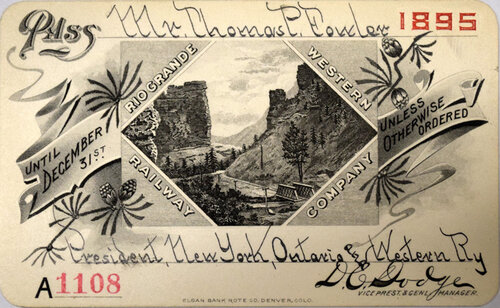 RIO GRANDE WESTERN RAILWAY COMPANY PASS