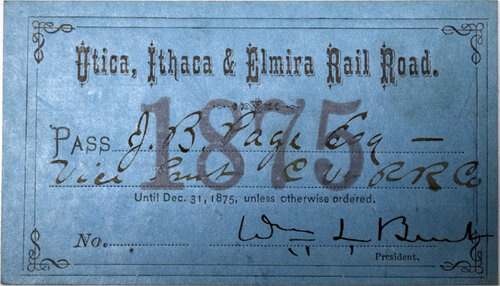 UTICA ITHACA & ELMIRA RAILROAD PASS