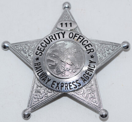 RAILWAY EXPRESS AGENCY SECURITY OFFICER BADGE