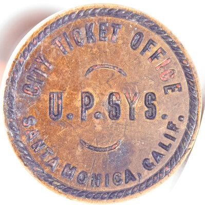 UP SYS CITY TICKET OFFICE SANTA MONICA CALIF WAX SEAL
