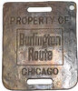 BURLINGTON ROUTE BAGGAGE TAG