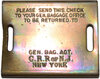 CRR OF NJ BAGGAGE TAG