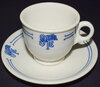 View lot 174 AT&SF BLEEDING BLUE CUP & SAUCER