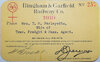 BINGHAM & GARFIELD RAILWAY CO PASS