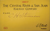 CRYSTAL RIVER & SAN JUAN RAILWAY COMPANY PASS