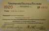 TONOPAH & GOLDFIELD RAILROAD COMPANY PASS