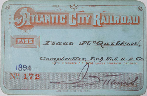 ATLANTIC CITY RAILROAD PASS
