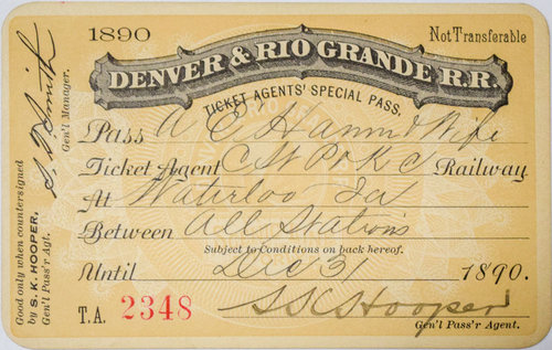 DENVER & RIO GRANDE RR PASS