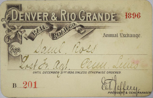 DENVER & RIO GRANDE RAILROAD CO PASS