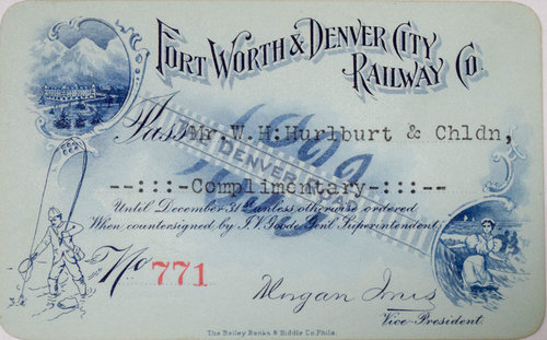 FORT WORTH & DENVER CITY RAILWAY CO PASS