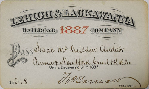 LEHIGH & LACKAWANNA RAILROAD COMPANY PASS