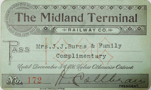 The MIDLAND TERMINAL RAILWAY CO PASS