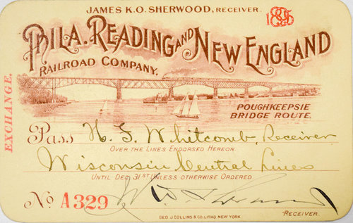 PHILA READING & NEW ENGLAND RAILROAD COMPANY PASS