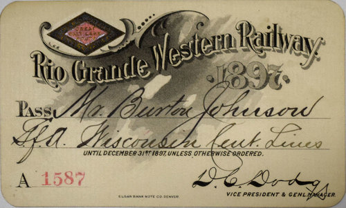 RIO GRANDE WESTERN RAILWAY PASS