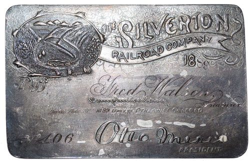 SILVERTON RAILROAD COMPANY SILVER PASS