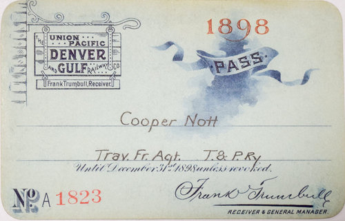 UNION PACIFIC DENVER & GULF RAILWAY CO PASS