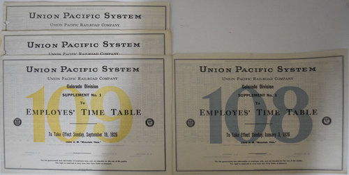UNION PACIFIC EMPLOYEE TIMETABLE #108 & 109