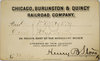 CHICAGO BURLINGTON & QUINCY RAILROAD COMPANY PASS