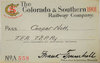 COLORADO & SOUTHERN RAILWAY COMPANY PASS