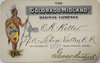 COLORADO MIDLAND RAILROAD COMPANY PASS