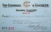 View lot 381 COLORADO & SOUTHERN RAILWAY PASS